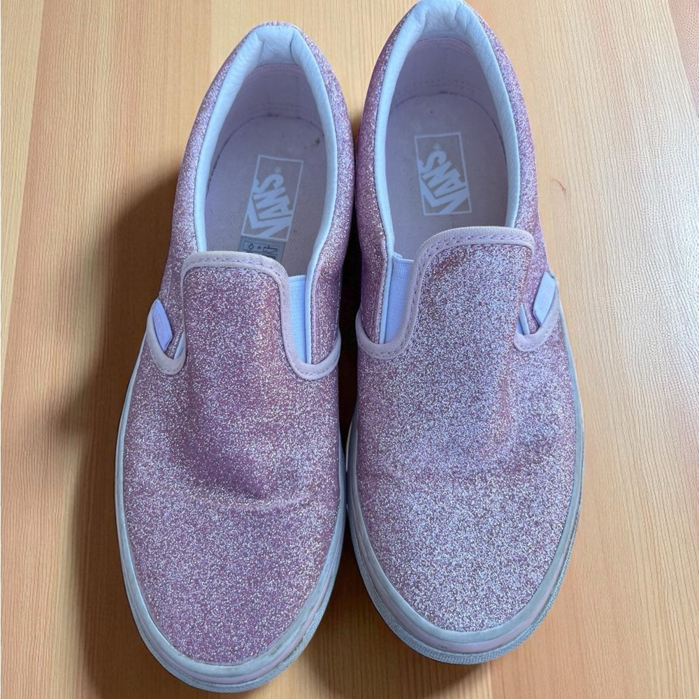 Vans Kids Glitter Pink Slip-On Shoes